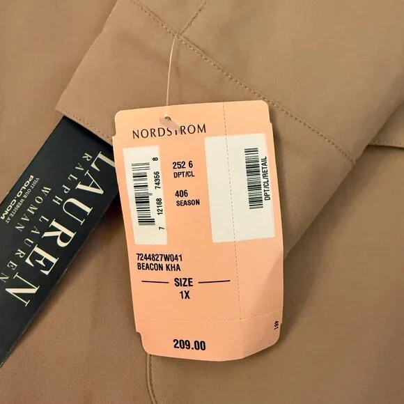 Lauren Ralph Lauren Woman Beige Lightweight Button Front Jacket Size 1X - Picture 10 of 12